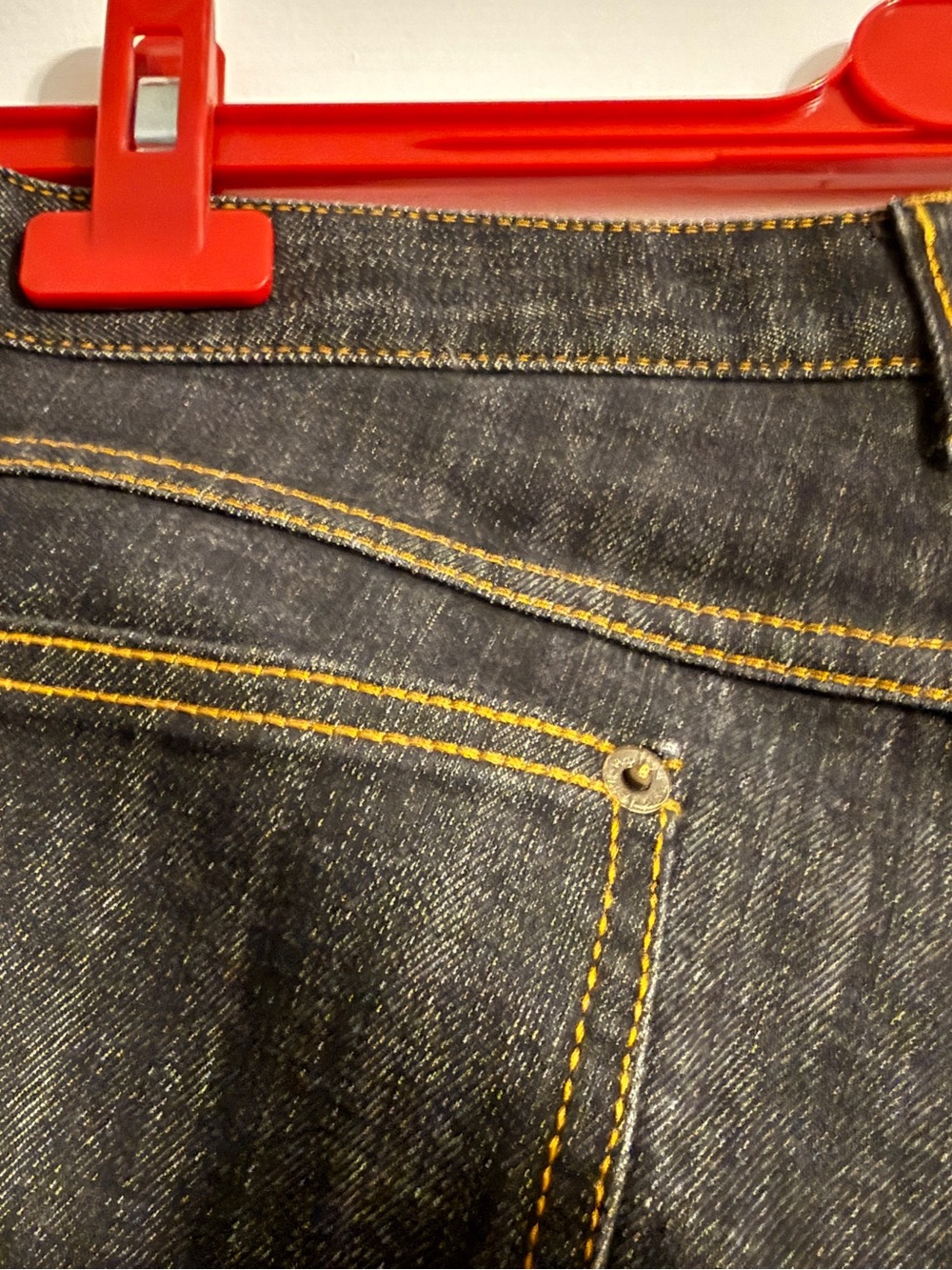 Louis Vuitton 5 Pocket Dark Blue Denim Jeans, size 10, 36”  inseam Vintage - Picture 6 of 14